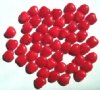 50 8mm Opaque Red Glass Heart Beads